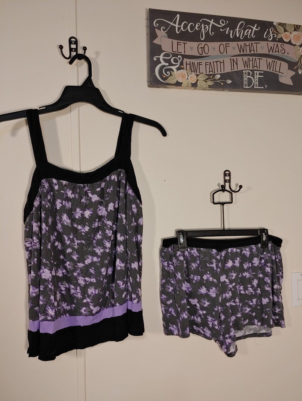 Simply Vera Vera Wang Large Purple/grey Lightweight Pajama Set